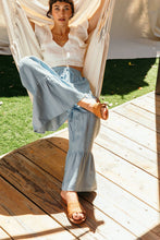Load image into Gallery viewer, Coastal Breeze Chambray Tiered Wide Pants