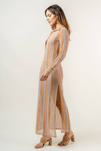 Load image into Gallery viewer, Boogie Nights Retro Long Sleeve Crochet Dress/ Coverup