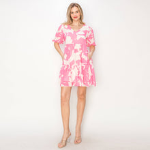 Load image into Gallery viewer, Pink Hibiscus Pocketed Babydoll Dress