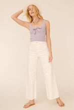 Load image into Gallery viewer, Lavender Haze Bow Detail Crop Sweater Top