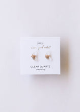 Load image into Gallery viewer, Cleansing Clear Quartz Wire Wrapped Moon Earrings
