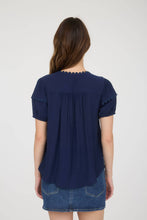 Load image into Gallery viewer, Spring Whispers Scallop Trim Top (Ivory or Navy)
