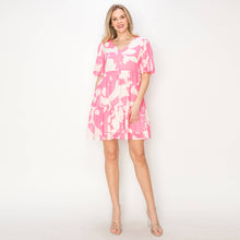 Load image into Gallery viewer, Pink Hibiscus Pocketed Babydoll Dress