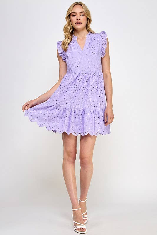 Lost in the Lilacs Eyelet Dress