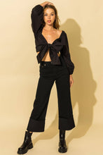 Load image into Gallery viewer, Pure Poetry Poplin Tie Front Crop Top