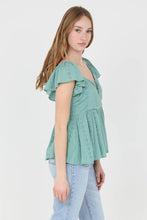 Load image into Gallery viewer, Got Eyes for You Eyelet Notch Front Top