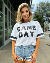 Load image into Gallery viewer, White/Black Sequin GAME DAY Crop