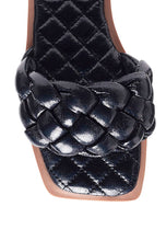 Load image into Gallery viewer, The Marcue Metallic Patent PU Quilted Slide Sandals