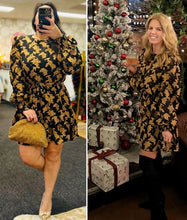 Load image into Gallery viewer, Golden Paisley Belted Dress