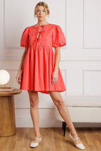 Load image into Gallery viewer, Coral Sunset Bows Babydoll Dress
