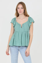 Load image into Gallery viewer, Got Eyes for You Eyelet Notch Front Top
