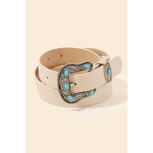 Load image into Gallery viewer, Wild Wild West Turquoise Stud Buckle Faux Leather Belt