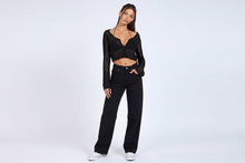 Load image into Gallery viewer, Midnight Mesh Crochet Crop Cardigan