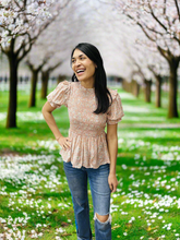 Load image into Gallery viewer, Spring has Sprung Puff Sleeve Floral Top (2 colors)