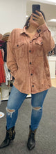 Load image into Gallery viewer, Autumn Rust Mineral Wash Shacket (Curvy Collection)
