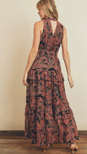 Load image into Gallery viewer, Rustic Paisley Ruffled Halter Dress