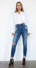 Load image into Gallery viewer, High Rise Ankle Distressed Skinnies