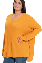 Load image into Gallery viewer, Golden Leaves Thermal Waffle Tunic (Curvy Collection)