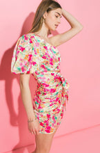 Load image into Gallery viewer, Spring Blooms Mini Faux Wrap Dress
