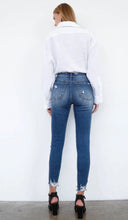 Load image into Gallery viewer, High Rise Ankle Distressed Skinnies