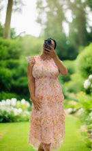 Load image into Gallery viewer, Delicate Delight Summer Floral Tulle Midi Dress