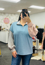 Load image into Gallery viewer, Varsity Blues Colorblock Pullover