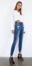 Load image into Gallery viewer, High Rise Ankle Distressed Skinnies