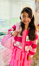 Load image into Gallery viewer, Sweet Raspberries Checkered Shacket (kids)