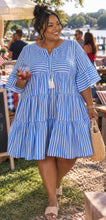 Load image into Gallery viewer, Stripes Ahoy Poplin Tiered Babydoll Dress (Curvy Collection)