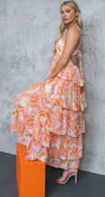 Load image into Gallery viewer, Just Peachy in Paisley Tier Maxi Dress