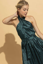 Load image into Gallery viewer, Enchanted Emerald Halter Midi Dress