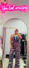 Load image into Gallery viewer, Red, White & Blue for You Bandana Paisley Print Jumpsuit