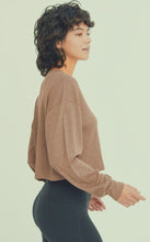 Load image into Gallery viewer, Lucky Day Cropped Olive Henley Top