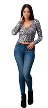 Load image into Gallery viewer, Snow Leopard Brushed Crop Top