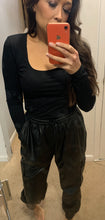 Load image into Gallery viewer, Keepin’ Up Vegan Leather Cargo Jogger Pants