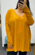 Load image into Gallery viewer, Golden Leaves Thermal Waffle Tunic (Curvy Collection)