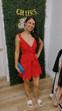 Load image into Gallery viewer, Cherry on Top Red Ruffle Dress