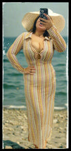 Load image into Gallery viewer, Boogie Nights Retro Long Sleeve Crochet Dress/ Coverup