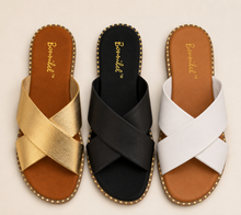 Load image into Gallery viewer, Micah Criss-Cross Sandals (Black, Gold or White)