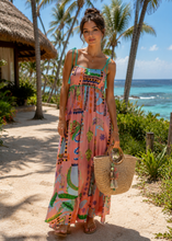 Load image into Gallery viewer, Retro Palm Springs Tropical Print Pocketed Maxi Dress