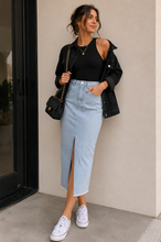 Load image into Gallery viewer, Cool Blues Denim Midi Skirt