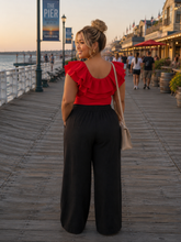 Load image into Gallery viewer, Red Ruffles Me Up Bodysuit (Curvy Collection)