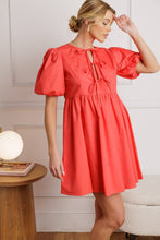 Load image into Gallery viewer, Coral Sunset Bows Babydoll Dress