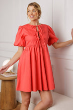 Load image into Gallery viewer, Coral Sunset Bows Babydoll Dress