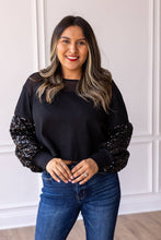 Load image into Gallery viewer, Mix-Up Media Mesh Waffle Sequin Knit Top