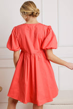 Load image into Gallery viewer, Coral Sunset Bows Babydoll Dress