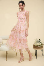 Load image into Gallery viewer, Delicate Delight Summer Floral Tulle Midi Dress