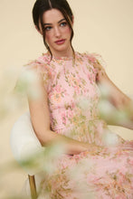 Load image into Gallery viewer, Delicate Delight Summer Floral Tulle Midi Dress
