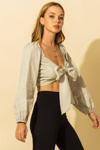 Load image into Gallery viewer, Pure Poetry Poplin Tie Front Crop Top