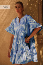 Load image into Gallery viewer, Stripes Ahoy Poplin Tiered Babydoll Dress (Curvy Collection)